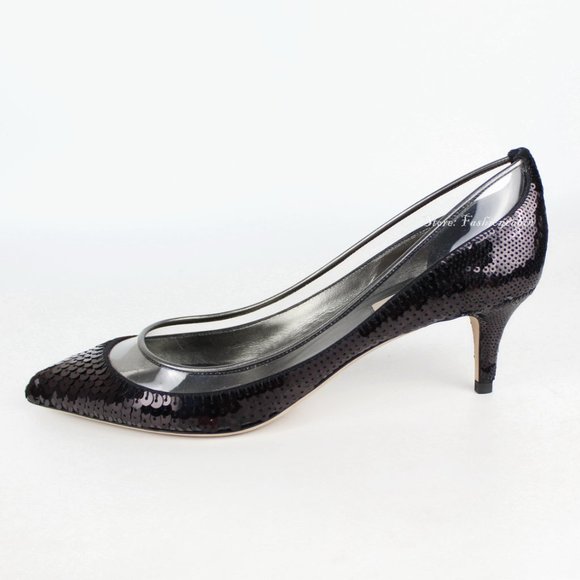 NEW VALENTINO GARAVANI Runway Sequin Dollybow Pumps - Picture 10 of 16